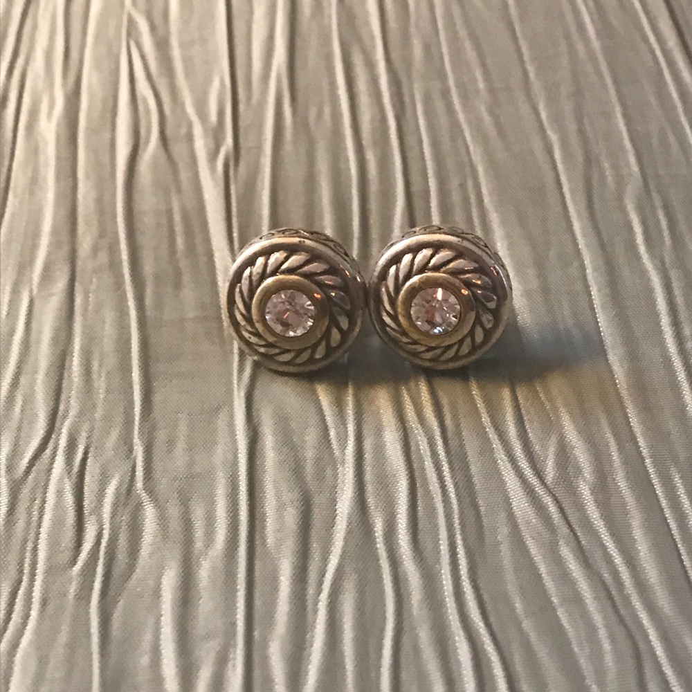 Brighton Silver & Gold Crystal Earrings